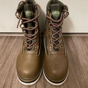 Orvis Brown and Olive Green Leather Hiking Boots